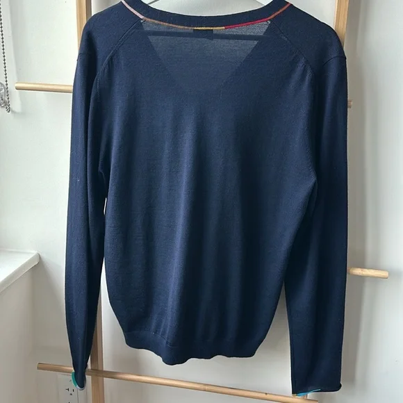 Paul Smith Women’s Navy Merino Wool V Neck Sweater 🐑 - Picture 5 of 6